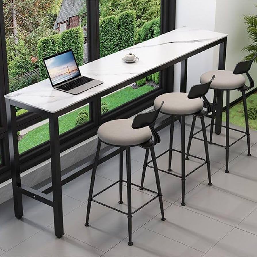 Amazon.com: RUNNUP Modern Bar Table Stone Top Rectangle Pub